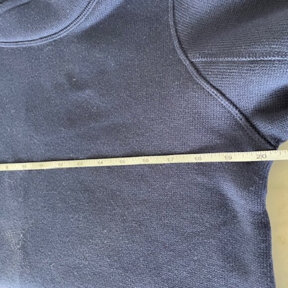 LANDS' END SPORT Tunic Sweatshirt Funnel Collar Fleece Lined Navy Medium - Picture 11 of 16